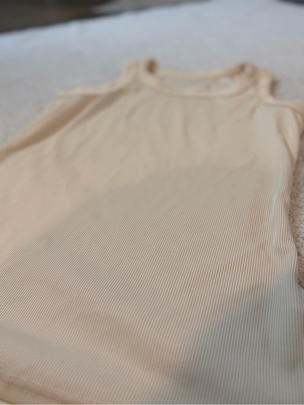 Lightweight Ribbed Tank - Cream - Picture 3 of 4